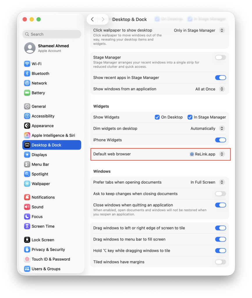Re:Link for Mac - Setting as the default browser
